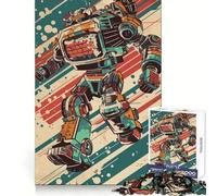 Puzzle robot radio retrò da 1000 pezzi per ragazzi, gioco di logica e abilità, divertimento rilassante, tagli precisi, (50x75cm)