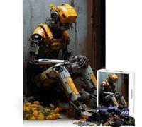 Puzzle "Robot triste tra le rovine" da 1000 pezzi per ragazzi, gioco di logica, divertimento e svago, taglio liscio, regalo speciale (38x26cm)