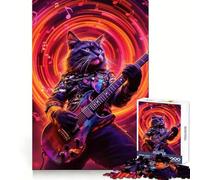 Puzzle Rockstar Cat da 1000 pezzi per ragazzi, ideale per migliorare la memoria, per un gioco rilassante e divertente, con bordi precisi e un regalo elegante (38x52cm)