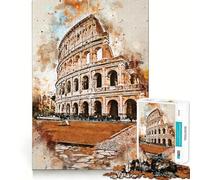 Puzzle Roma ad acquerello da 1000 pezzi per ragazzi, gioco di logica stimolante, rilassante, con bordi trasparenti, regalo elegante (50x75cm)