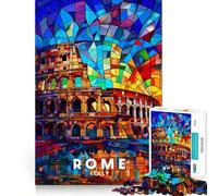 Puzzle Roma difficile per adulti 1000 pezzi Richiamo Stimolante Tranquillo Calmo Taglio liscio Classico Regalo (50x75cm)