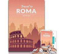 Puzzle Roma Italia per adulti e ragazzi 1000 pezzi, gioco per famiglie antistress, sfida difficile, ottimi regali e giocattoli 50x75cm