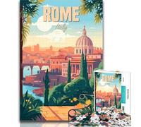 Puzzle Roma Italia Puzzle 1000 pezzi per adolescenti, giocattolo educativo intellettuale decomprimente Regali di Babbo Natale segreto 75x50cm