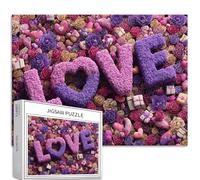 Puzzle romantico a forma di floreale, 1000 pezzi, per adulti, con lettera d'amore, puzzle artistico, impegnativo, giochi di attività per la famiglia, colorato, fai da te, decorazione per la casa