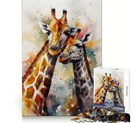 Puzzle romantico con giraffa per ragazzi, 1000 pezzi, gioco di abilità mentale, svago rilassante, design da assemblare, regalo di alta qualità (38x26cm)