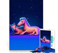 Puzzle romantico con pony da 1000 pezzi per adolescenti, giocattolo antistress, taglio di alta qualità, (38x26cm)