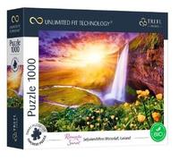 Puzzle Romantico Tramonto a Seljalandsfoss Islanda 1000 Pezzi