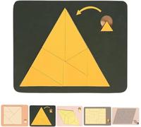 Puzzle rompicapo a triangolo in legno, forma irregolare, design a triangolo che scompare, gioco di sfida educativo (05)