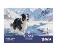 Puzzle Rompicapo Border Collie 1000 Pezzi in Cartone Per Adulti Gioco in Famiglia Puzzles Regalo Compleanno 70x50cm/1000pcs