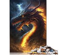 Puzzle rompicapo con drago di fuoco in paradiso, 100% cartone riciclato, per bambini e adulti dai 12 anni in su, regali di Halloween, 1000 pezzi (75x50 cm)