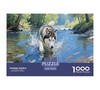 Puzzle Rompicapo Siberian Husky 1000 Pezzi in Cartone Per Adulti Gioco in Famiglia Puzzles Regalo Originale 70x50cm/1000pcs