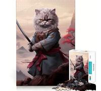 Puzzle Ronin Cat da 1000 pezzi per ragazzi, ideale per migliorare la memoria, per un gioco rilassante e divertente, con bordi precisi e un regalo elegante (38x26cm)