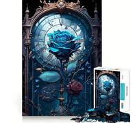 Puzzle "Rosa Blu Senza Tempo" da 1000 pezzi per adolescenti, gioco di abilità mentale, svago, divertimento, design, assemblaggio, regalo elegante 38x52cm