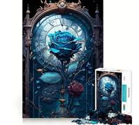 Puzzle "Rosa Blu Senza Tempo" da 1000 pezzi per adolescenti, ideale per il recupero della memoria, il relax e il divertimento, con dettagli nitidi e perfetti come regalo stagionale 50x75cm