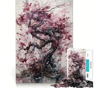 Puzzle rosa ciliegia da 1000 pezzi per adulti, gioco di abilità mentale, relax, design, assemblaggio, pezzo da collezione (38x52cm)