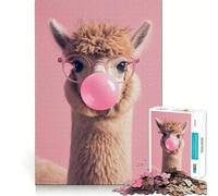 Puzzle rosa con simpatici animali per ragazzi, 1000 pezzi, gioco stimolante e rilassante, taglio preciso, lista dei desideri di Babbo Natale (50x75cm)