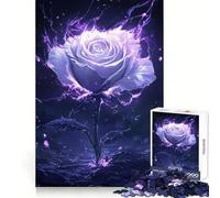 Puzzle Rosa Fiammeggiante Viola da 1000 pezzi per adulti, gioco di concentrazione e svago per la casa, bordi netti, regalo di Babbo Natale (50x75cm)