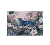 Puzzle rosa leopardo della giungla tropicale puzzle per adulti stuzzicare il cervello divertente e perfetto arte da parete divertente giochi cerebrali più grandi regali per la tua famiglia puzzle per