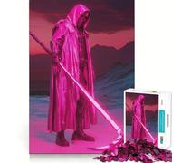 Puzzle rosa neon con mietitore da 1000 pezzi per adolescenti, gioco rilassante per allenare la mente, attività artistica da assemblare, regalo festivo (50x75cm)
