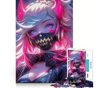 Puzzle rosa neon da 1000 pezzi per adulti, gioco per esercitare la mente, divertente e rilassante, da assemblare, regalo premuroso (38x26cm)