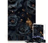 Puzzle rosa nera e dorata da 1000 pezzi per adolescenti, ideale per il tempo libero, la fuga dalla routine quotidiana e un regalo significativo (50x75cm)