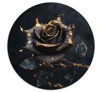 Puzzle rosa nero-oro 1000 pezzi Puzzle rotondo arte di lusso sfida alta difficoltà per adulti, 1000 pezzi (67,5 x 67,5 cm)