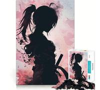 Puzzle rosa Samurai da 1000 pezzi per adolescenti, gioco di logica mentale, evasione rilassante, opera d'arte dai bordi sottili da collezione (38x52cm)