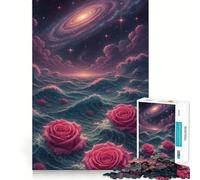 Puzzle Rose nell'Oceano Cosmico da 1000 pezzi per ragazzi, gioco di logica e abilità, divertente e rilassante, con tagli precisi, (38x26cm)