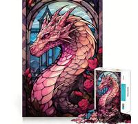 Puzzle Rose Valtaria Drago Rosa da 1000 pezzi per ragazzi, gioco di logica e abilità, rilassante e divertente, con tagli precisi, (50x75cm)
