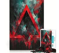Puzzle rosso a schizzi da 1000 pezzi per adolescenti, ideale per il recupero della memoria, il relax e il divertimento, con dettagli nitidi, perfetto come regalo stagionale 38x26cm