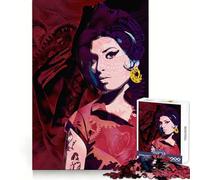 Puzzle rosso AMY WINEHOUSE per adulti, 1000 pezzi, allenamento della memoria, svago tranquillo, taglio perfetto, regalo per le vacanze (38x52cm)
