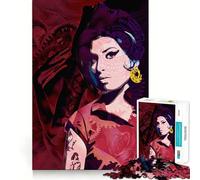Puzzle rosso AMY WINEHOUSE per adulti,1000 pezzi,gioco stimolante per la mente,pezzi precisi e facili da incastrare,attività rilassante di gruppo al chiuso (38x52cm)