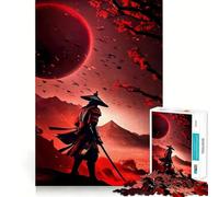 Puzzle rosso giapponese Samurai per adolescenti, 1000 pezzi, Recall Upgrade Calm Relax Clear Cut Art Collection Piece (38x52cm)