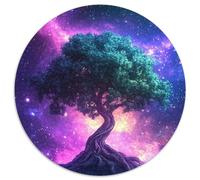Puzzle rotondi da 1000 pezzi per adulti, Albero della vita della galassia, puzzle impegnativi, vacanze o il compleanno, gioco da tavolo (67,5x67,5cm)