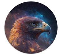 Puzzle rotondi da 1000 pezzi per adulti, aquila che dipinge, puzzle impossibili per adulti, Capodanno, regalo per le feste (67,5x67,5cm)