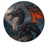 Puzzle rotondi da 1000 pezzi per adulti, drago volante, puzzle in cartone, rompicapo impegnativo per adolescenti, perfetto come decorazione per la casa o come regalo (67,5x67,5cm)