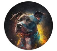 Puzzle rotondi da 1000 pezzi per adulti, modello Spirit Dog, perfetti per il divertimento in famiglia a Natale, Ringraziamento, compleanni e Pasqua (dimensioni 67,5x67,5 cm)