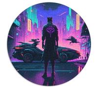 Puzzle rotondi da 1000 pezzi per adulti, motivo: Neon City, adatti per compleanni, Halloween, Ringraziamento, Pasqua (67,5x67,5cm)