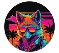 Puzzle rotondi da 1000 pezzi per adulti, motivo: Red Fox Bomber Gangster, in cartone per adolescenti dai 14 anni in su, decorazione per la casa (67,5x67,5cm)