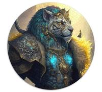 Puzzle rotondi da 1000 pezzi per adulti, puzzle Astral Sorcerer Tigers, familiari e amici, sfida rompicapo (67,5x67,5cm)