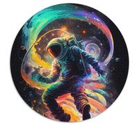 Puzzle rotondi da 1000 pezzi per adulti, puzzle con astronauti per adulti, familiari e amici, sfida rompicapo (67,5x67,5cm)