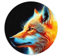 Puzzle rotondi da 1000 pezzi per adulti, puzzle impossibili Fox per adulti, Capodanno, regalo per le feste (67,5x67,5cm)
