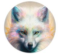 Puzzle rotondi da 1000 pezzi per adulti, raffiguranti animali e volpi, puzzle impossibili per adulti, Capodanno, regalo per le feste (67,5x67,5cm)