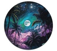 Puzzle rotondi da 1000 pezzi per adulti, spiaggia cosmica, puzzle impegnativi, ideali come regalo di compleanno o per le vacanze, giocattolo da gioco per feste (67,5x67,5cm)