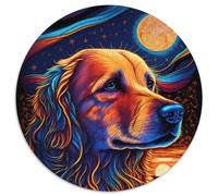 Puzzle rotondi da 1000 pezzi per adulti, stile Golden Retriever, puzzle impegnativi, ideali come regalo di compleanno o per le feste, giocattolo da gioco per feste (67,5x67,5cm)