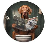Puzzle rotondi da 1000 pezzi per adulti, Vizsla ungherese sul water Puzzle impossibili per adulti, Capodanno, regalo per le feste (67,5x67,5cm)