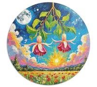 Puzzle rotondi fucsia da 1000 pezzi per bambini e adulti, regalo per la famiglia, forma unica impossibile per giochi di sfida unici, 1000 pezzi (67,5 x 67,5 cm)