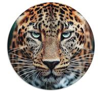 Puzzle rotondo 1000 pezzi all'ingrosso Jaguar stampato leopardo con occhi azzurri, giochi classici per giochi in famiglia e idea regalo di compleanno per amici, 1000 pezzi (67,5 x 67,5 cm)