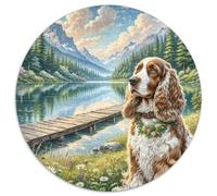 Puzzle Rotondo 1000 Pezzi American Cocker Spaniel Rompicapo Per Adulti E Bambini Multicolore Perfetto Impossibile Creativo Colorato Giocattolo Regali 1000pcs (67.5x67.5cm)