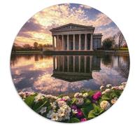 Puzzle Rotondo 1000 Pezzi Ferris Wheel Rompicapo Per Adulti E Bambini Kirche Building Scenery Church Park Regali Natale Collezione Circolare Amore Amico Festa Aziendale 1000pcs (67.5x67.5cm)